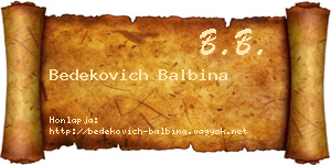 Bedekovich Balbina névjegykártya